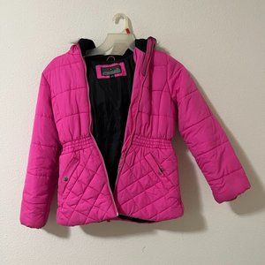 Hot pink puffer jacket- kidsL